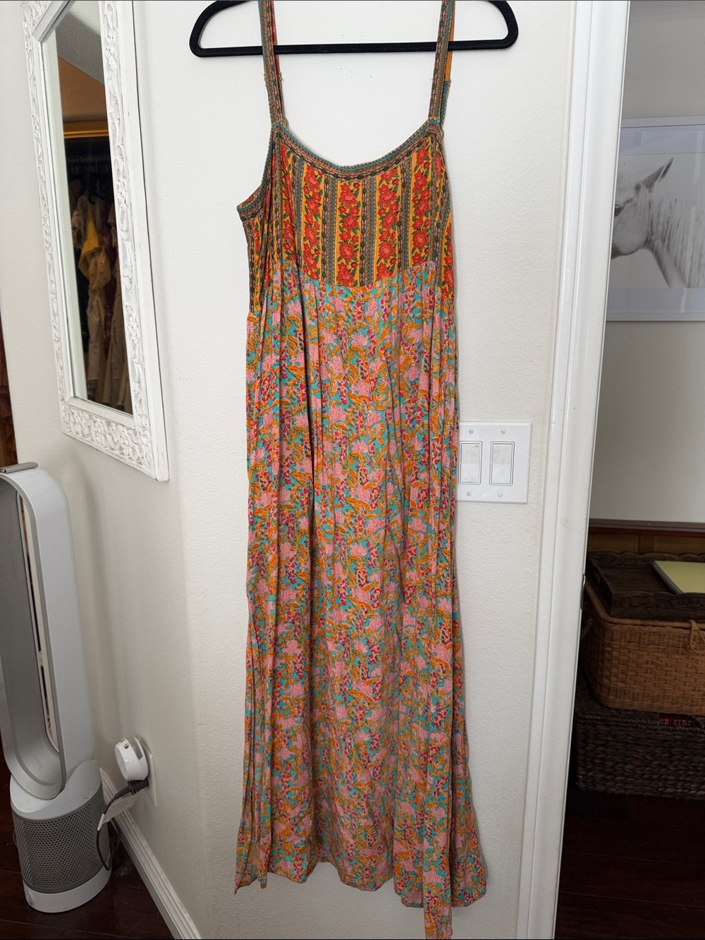 NATURAL LIFE Floral Maxi Dress in Orange and Pink